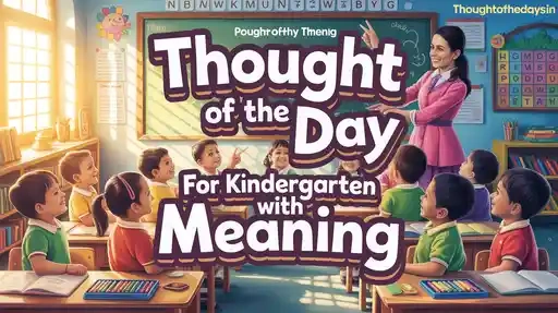 Thought of the Day for Kindergarten with Meaning