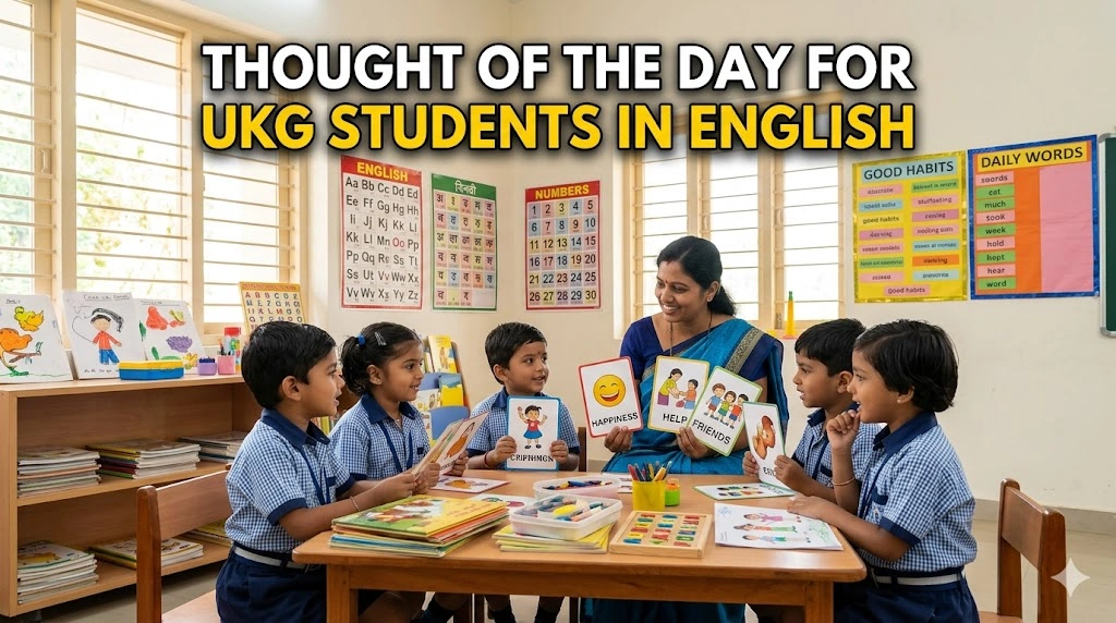 Thought of the Day for UKG Students in English